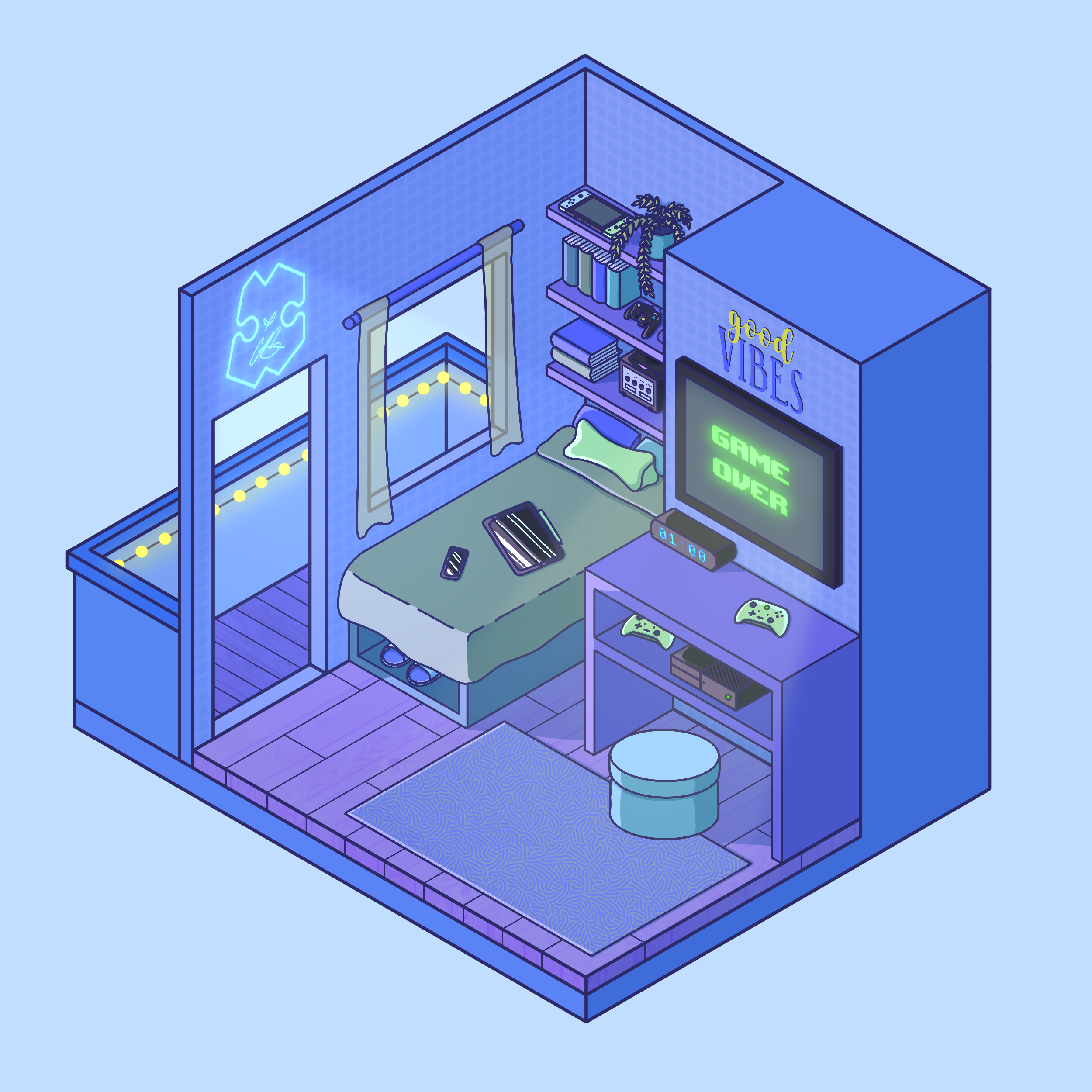 Drawing of a room.